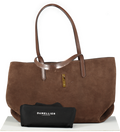 De Melllier Brown Mocha Tokyo Suede Bag One Size