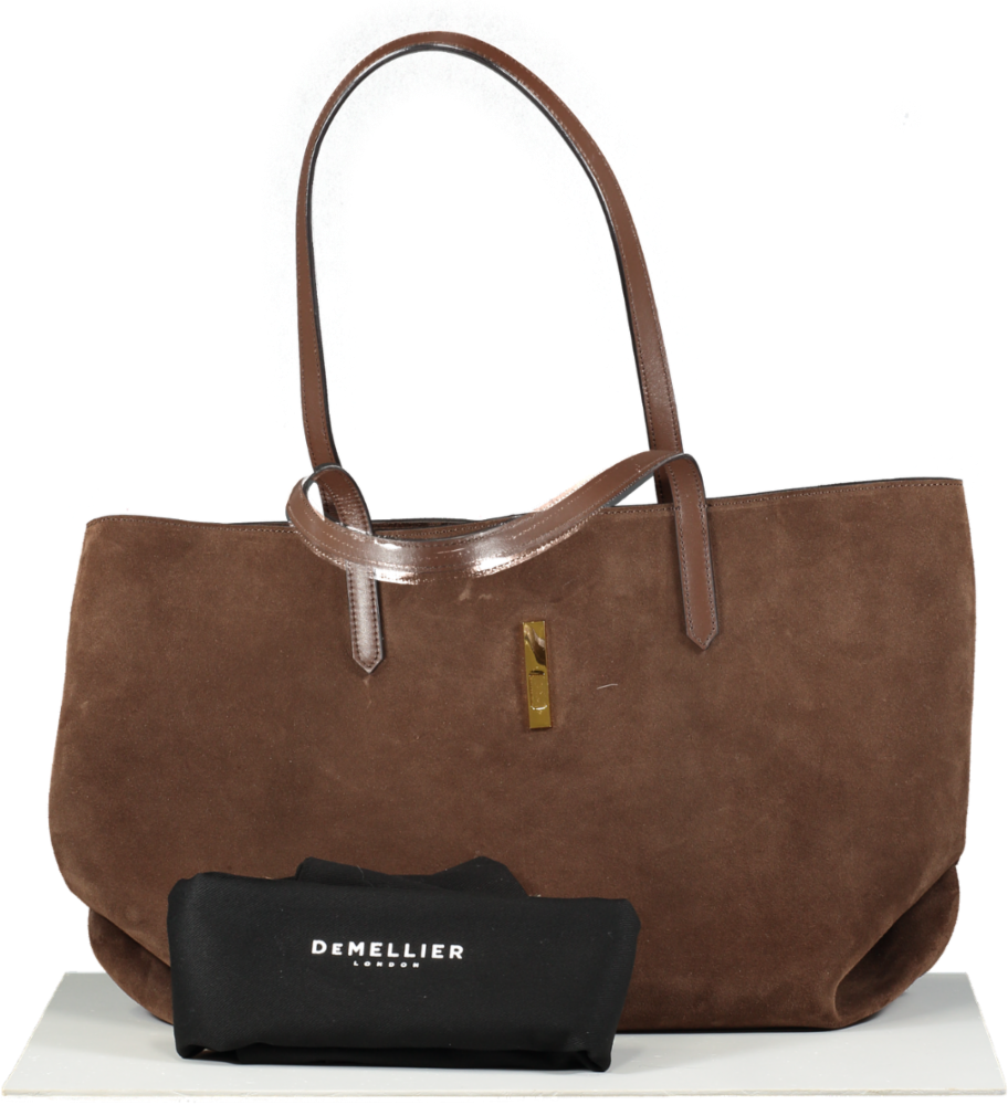 De Melllier Brown Mocha Tokyo Suede Bag One Size