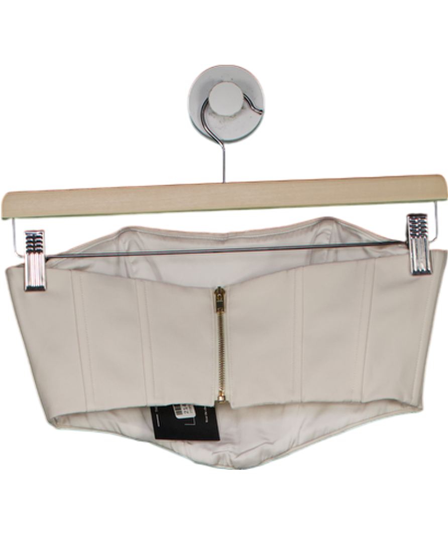 Oh Polly Boned Cream Bandeau Top UK 6