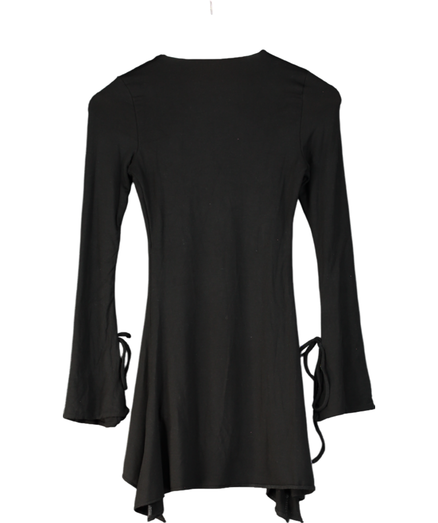 Oh Polly Black Flared Sleeve Mini Dress UK 6
