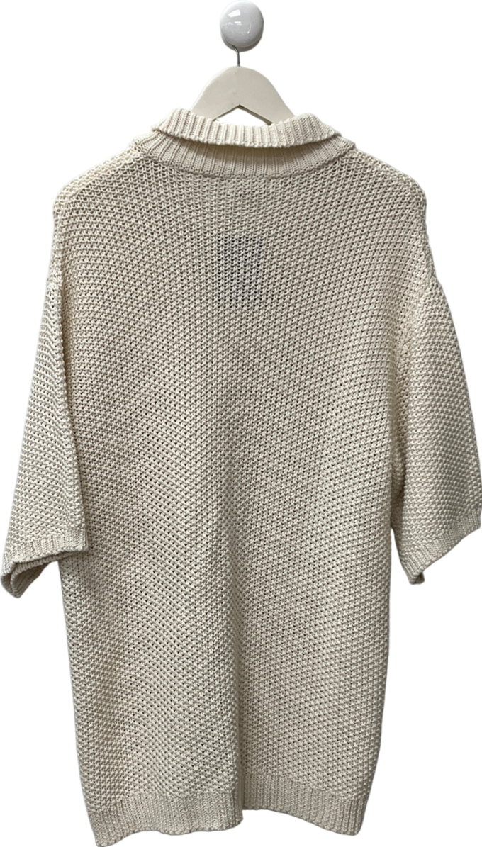 ZARA Cream Crochet Knitted Shirt UK XL