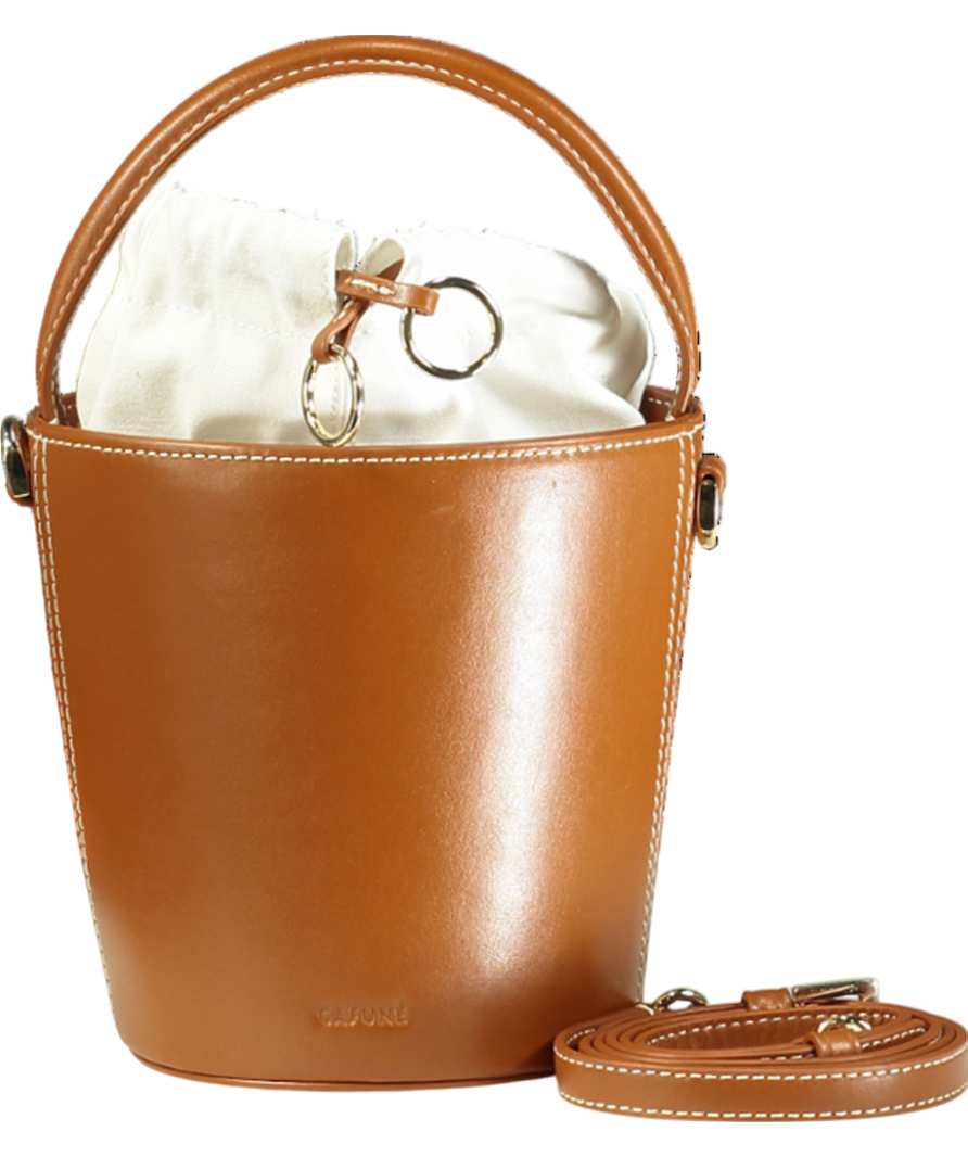 Cafuné Brown Bucket Bag with shoulder strap