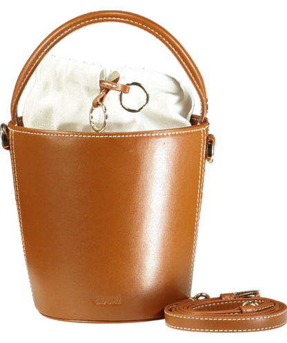 Cafuné Brown Bucket Bag with shoulder strap