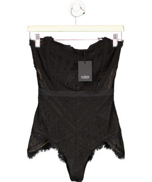NBD Brad Strapless Lace Bodysuit Black UK XS