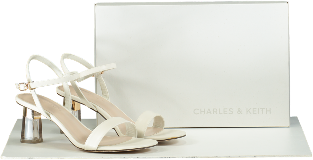 Charles & Keith Clear Trapeze Heel Sandals UK 4