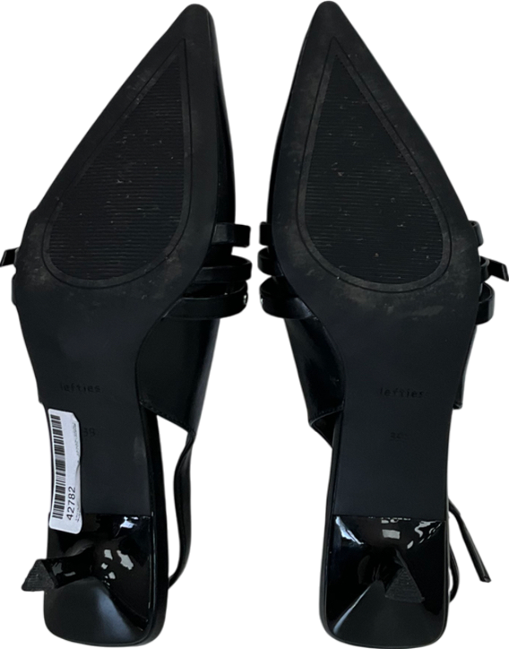 lefties Black Studded High-heel Slingback Shoes UK 6 EU 39 👠