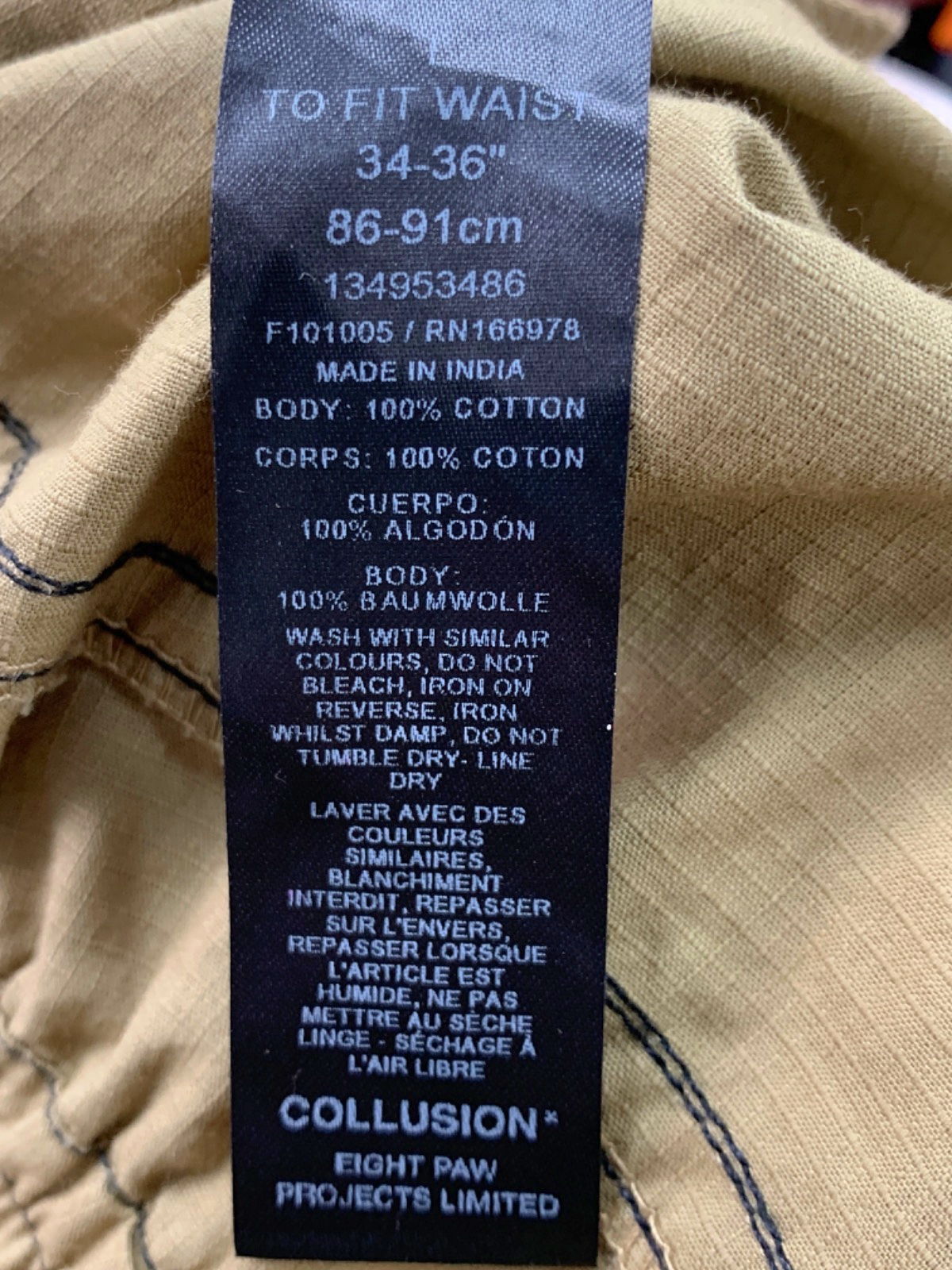 Collusion Green Cargo Shorts UK L