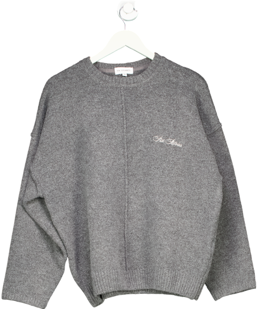 Six Stories Limited Edition Oversized Knit Jumper - Grey UK M