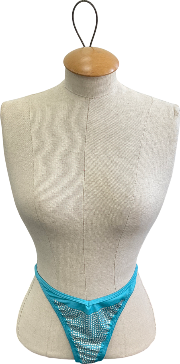 duo daze Blue Diamanté Embellished Turquoise Bikini Bottoms UK M