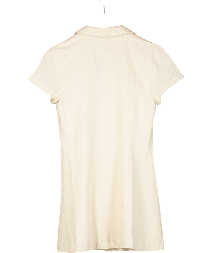 peppermayo Beige Russo Linen Mini Dress UK 8