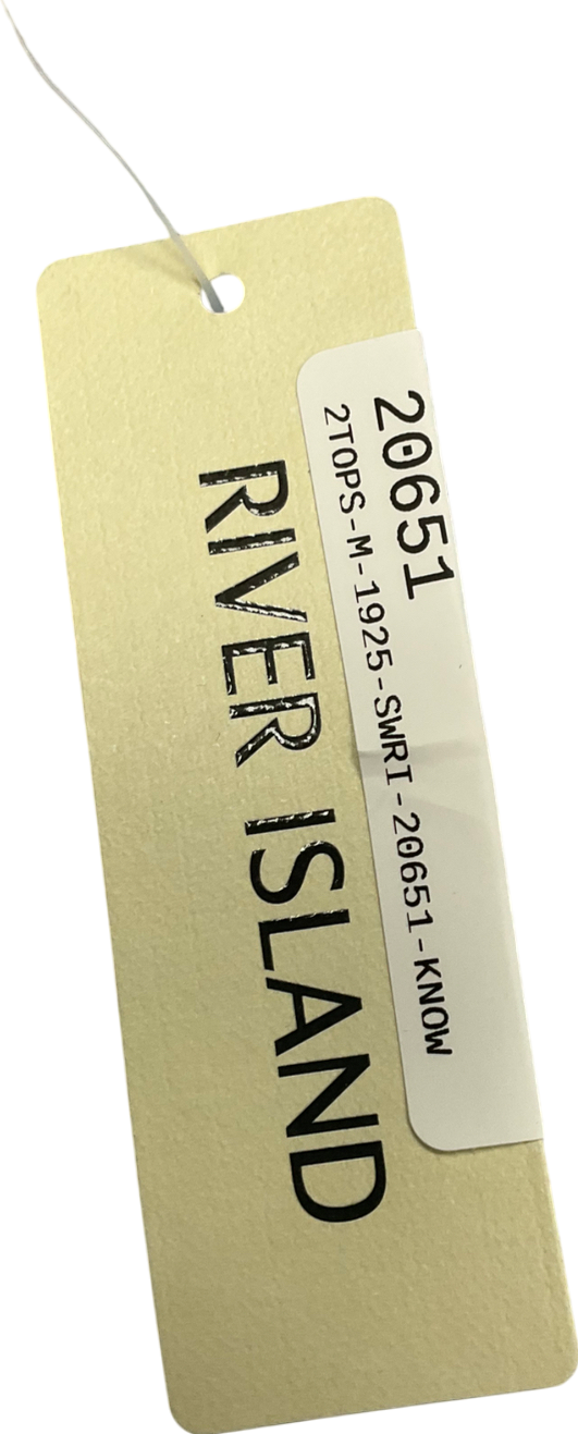 River Island Blue Long Sleeve Frill Top UK 12