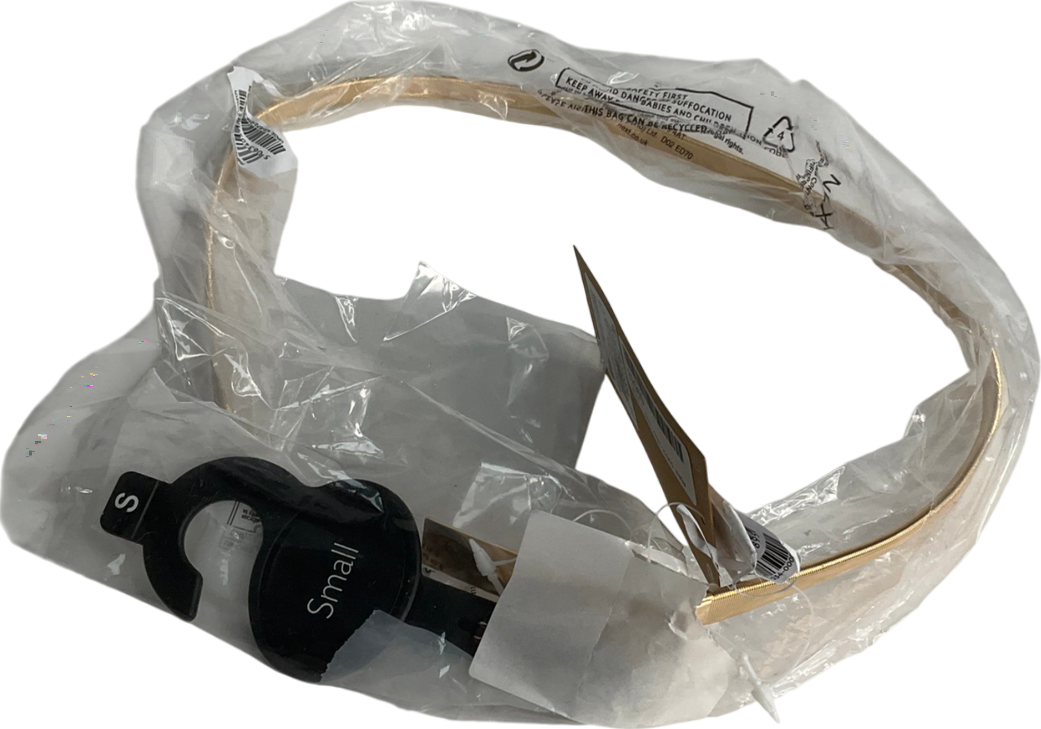 Next Metallic Gold Skinny Stretch Plaque Belt UK S