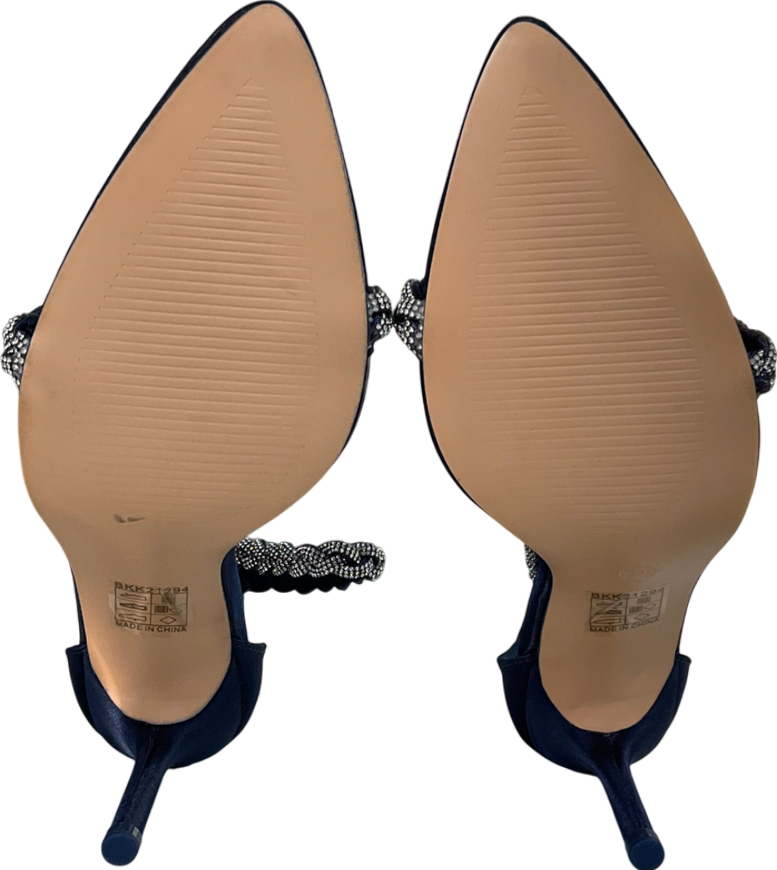 Karen Millen Blue Open Toe Diamante Heel UK 6 EU 39 👠