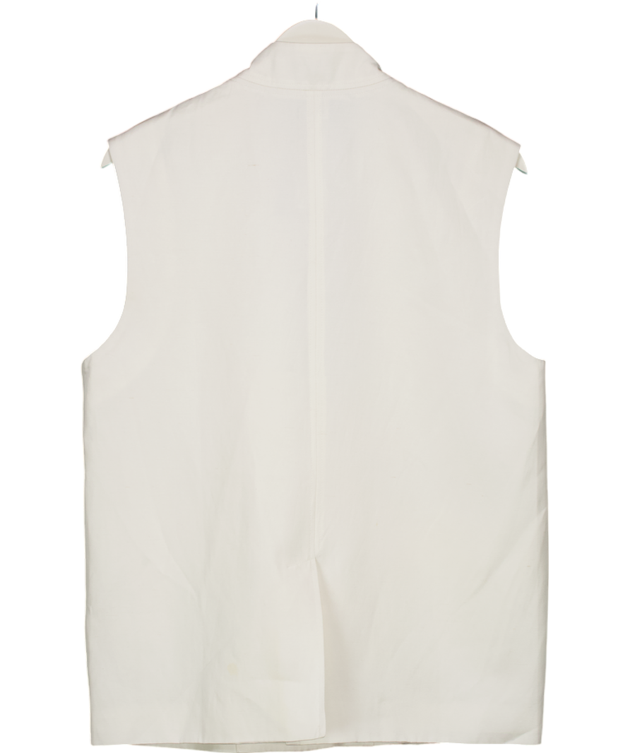 Karen Millen Cream Viscose Linen Tailored Vest UK 8