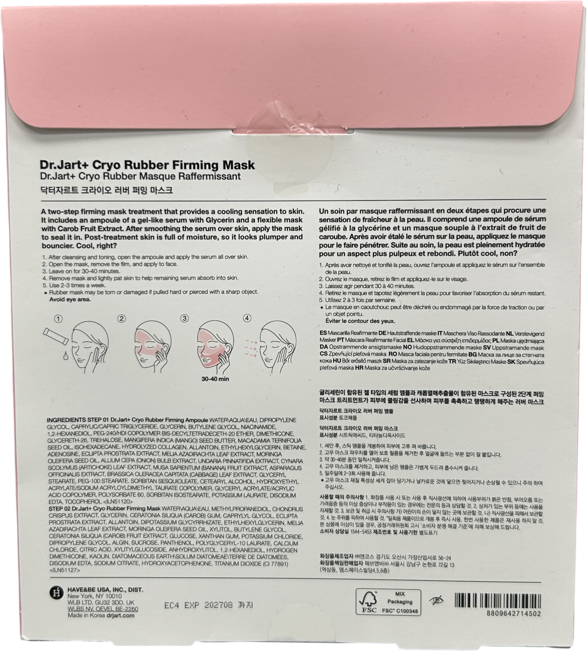 DR JART+ Cryo Rubber™ Firming Mask 4G X 40G