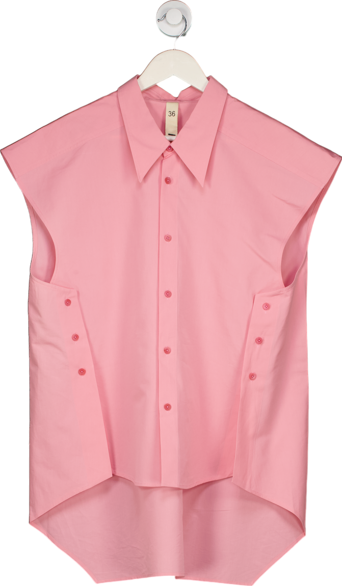 Petar Petrov Pink Sleeveless Button-Down Shirt UK 8