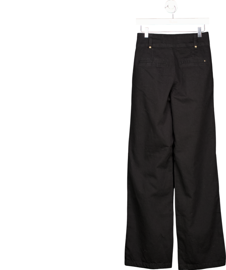 Holland Cooper Black Tailored Wide Leg Jean - Regular Length UK 8