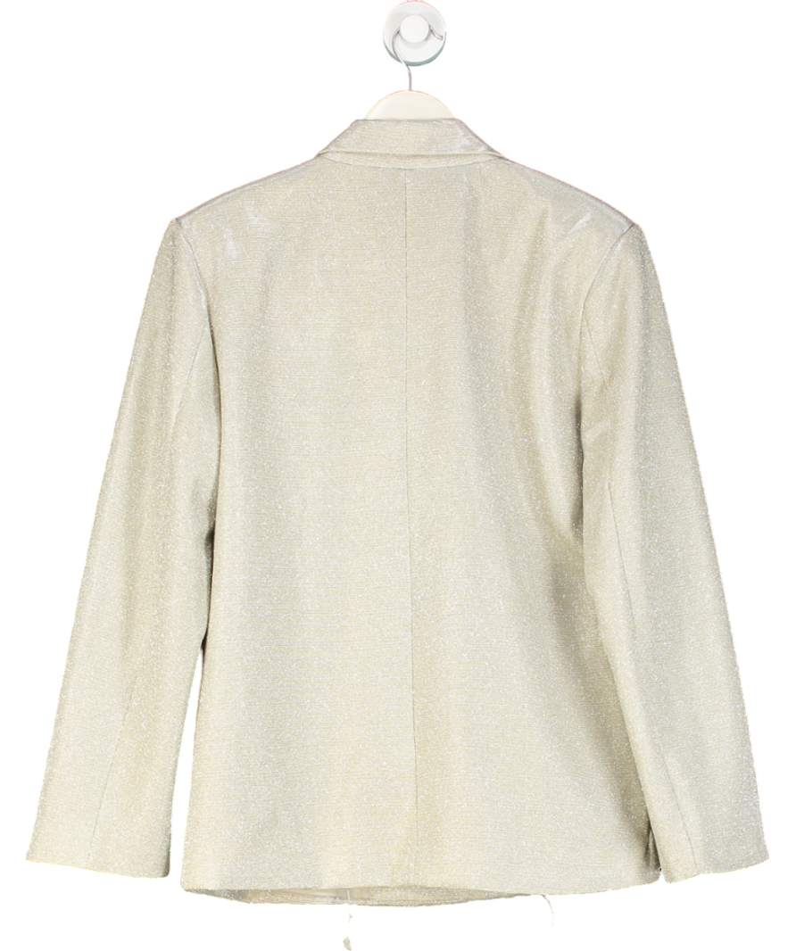 SLA the label Metallic Champagne Glitter Palma Oversize Blazer UK XS