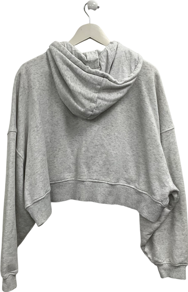 T/ALA Grey Cropped Zip Through Hoodie UK XL