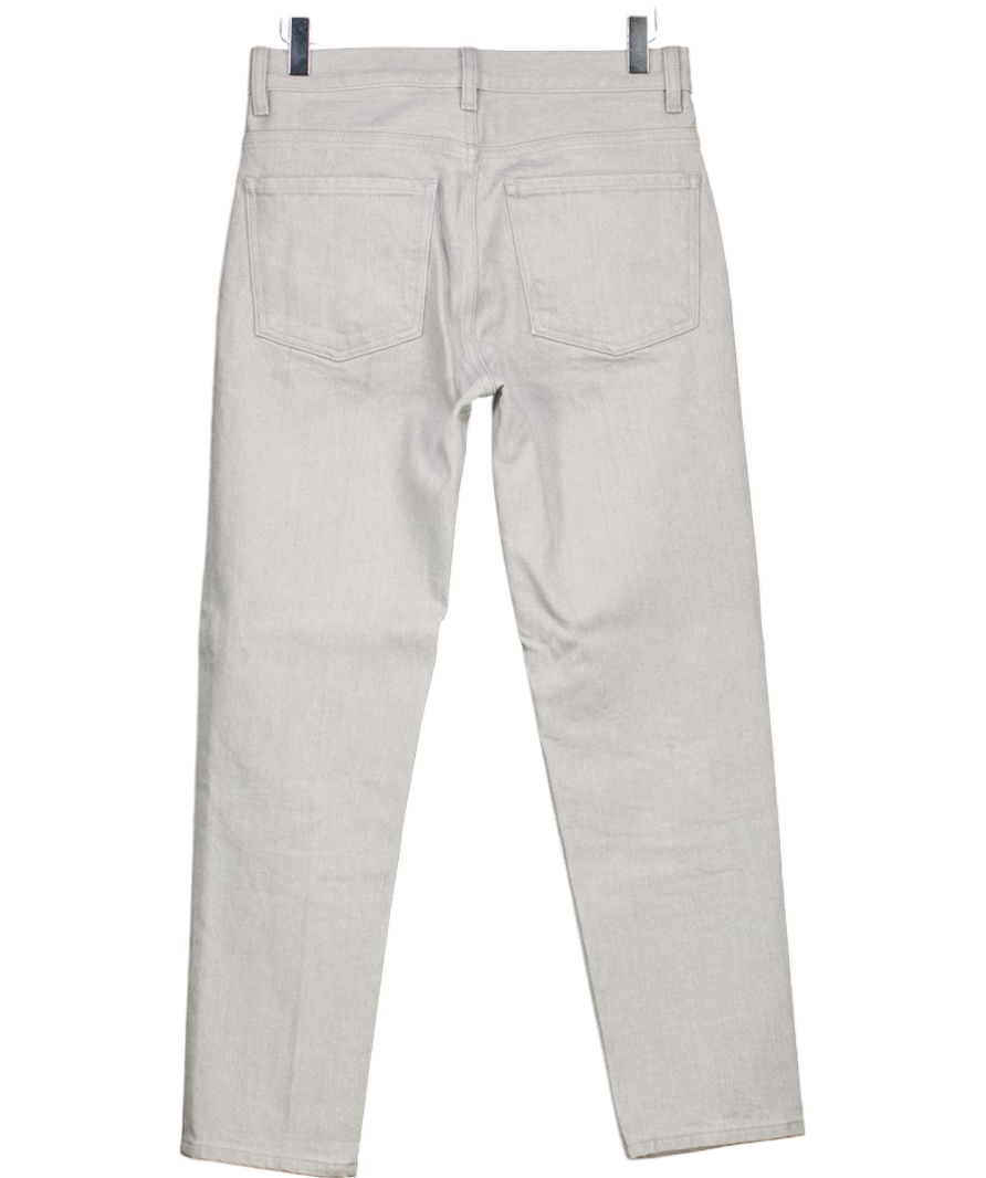 Theory Harbour Grey Cropped High-Rise Straight-Leg Jeans W25