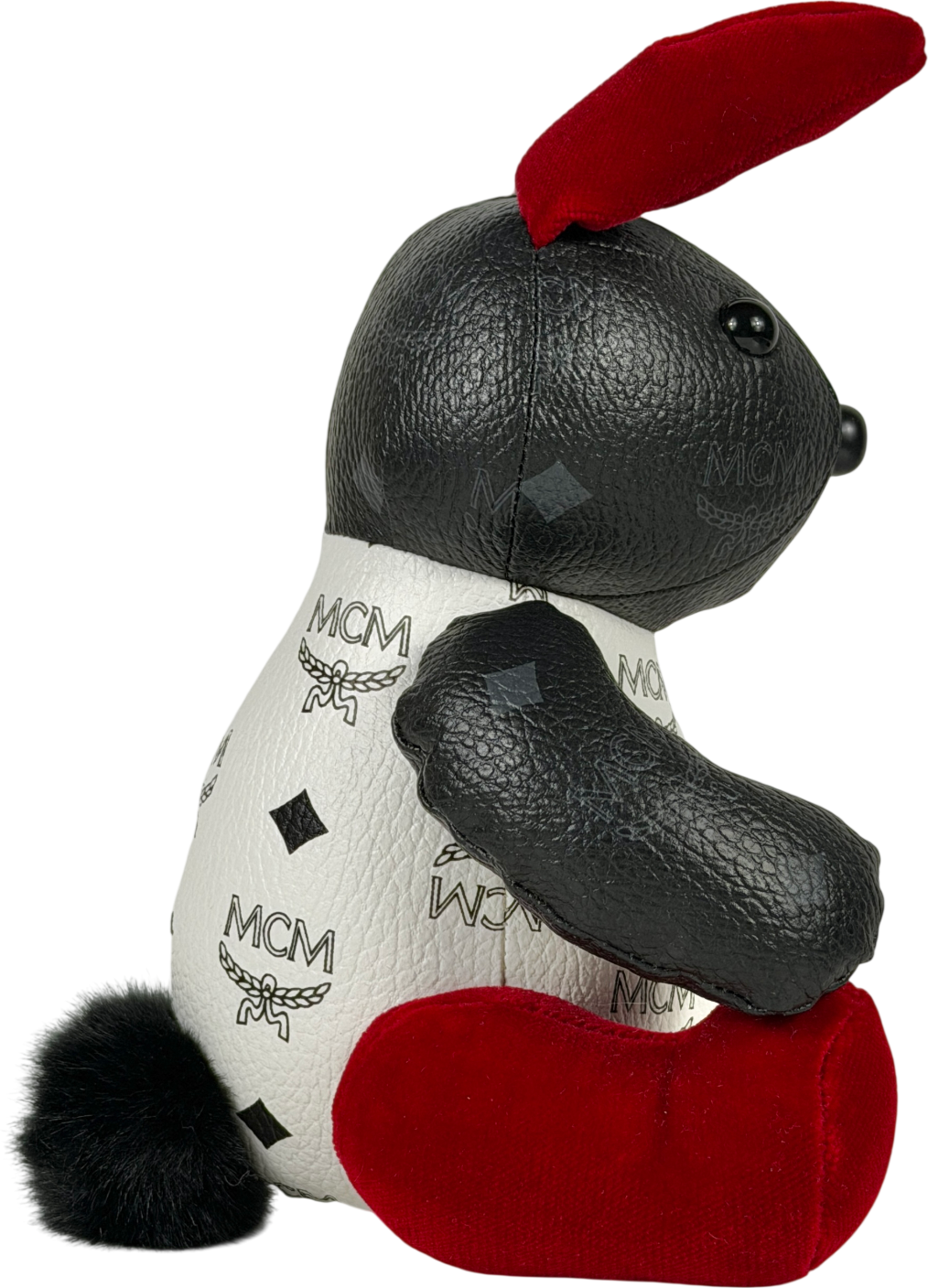 MCM Black Leather Rabbit Doll One Size