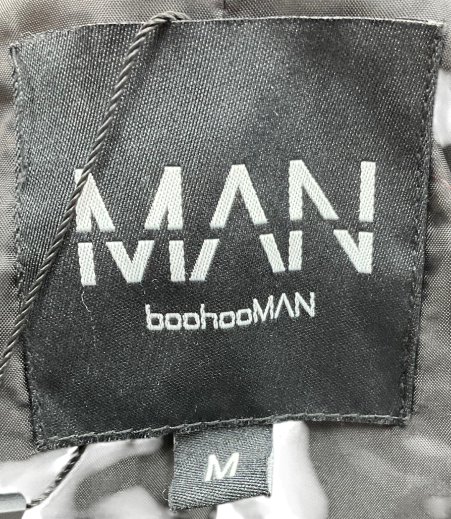 boohooMan Black Faux Fur Overcoat UK M