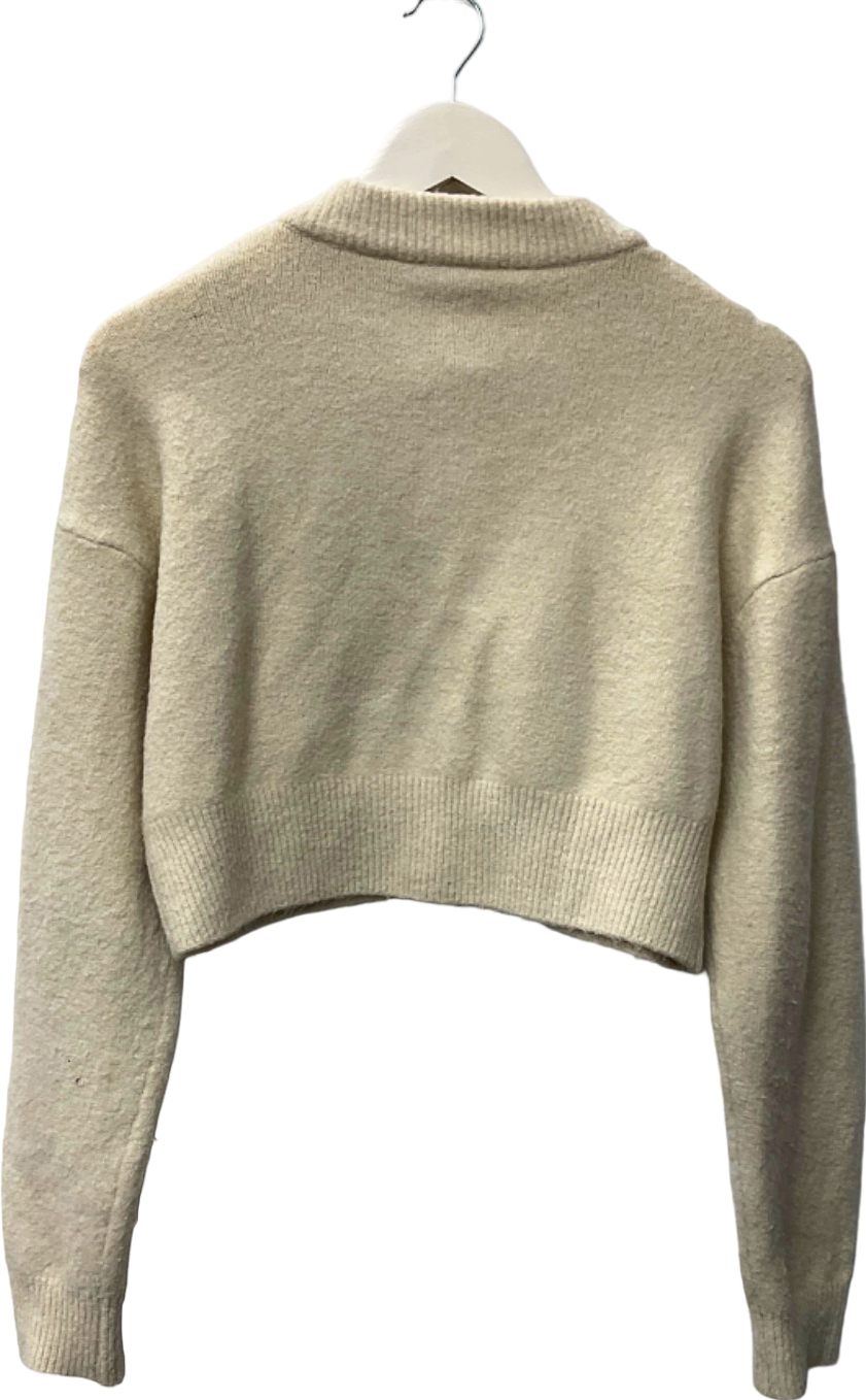 Zara Beige Cropped Cardigan UK 8