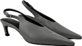 ASOS Design Sculpt Premium Slingback Mid Heel Shoes In Grey Leather UK 4 EU 37 👠