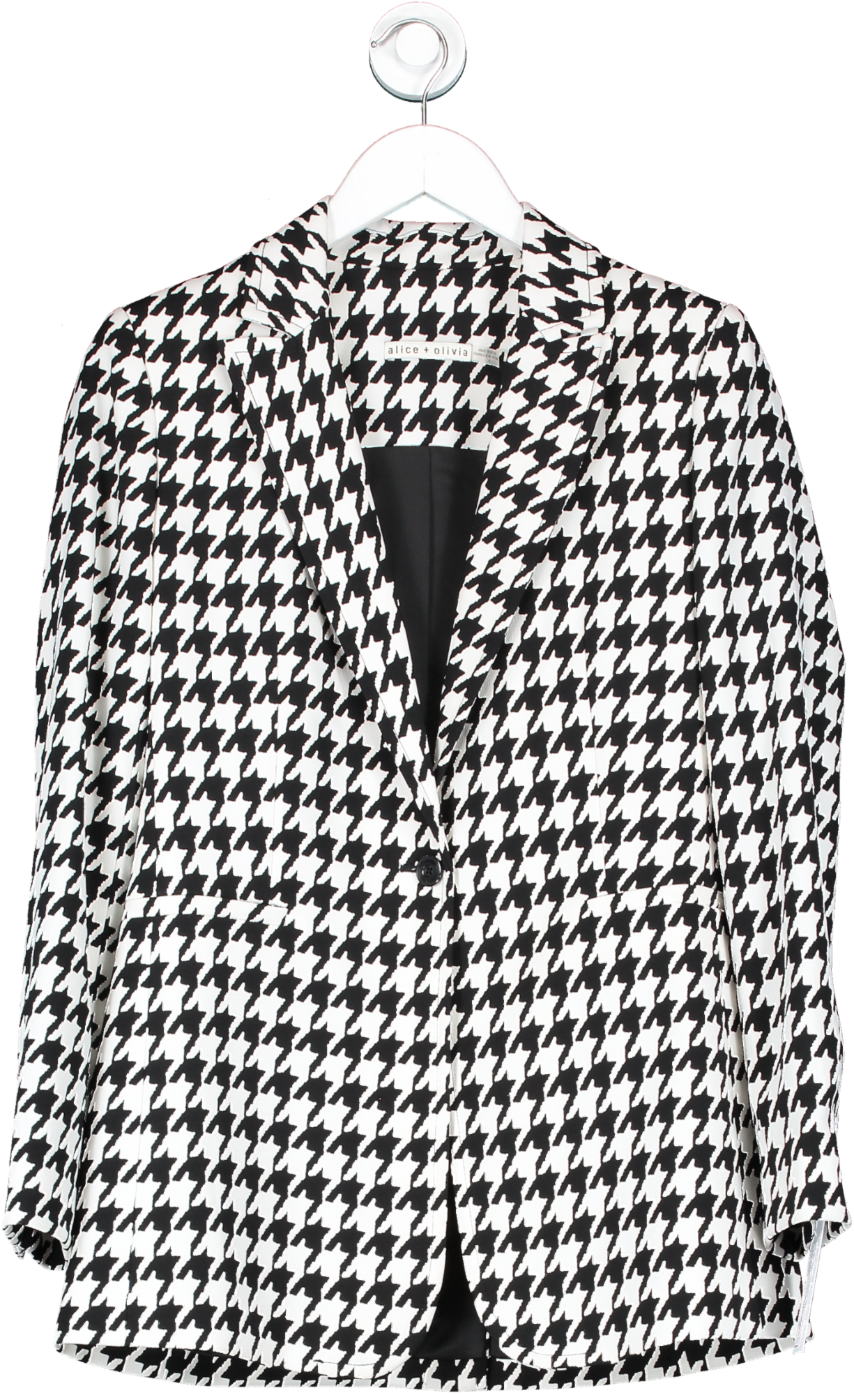 Alice + Olivia Black Chevon Blazer UK XS