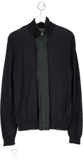 Lanvin Blue Reverse Stitched Zip Up Wool Top UK L