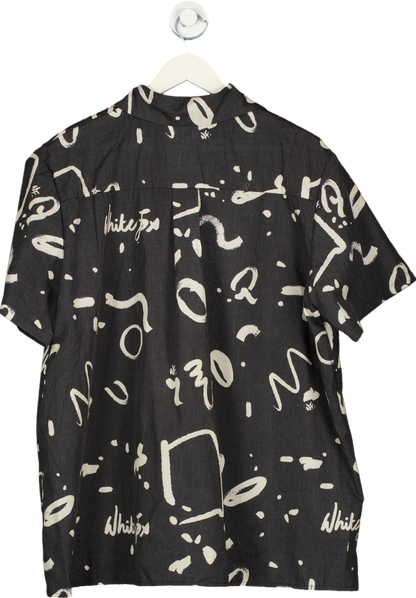 White Fox Black Graphic Print Shirt UK M