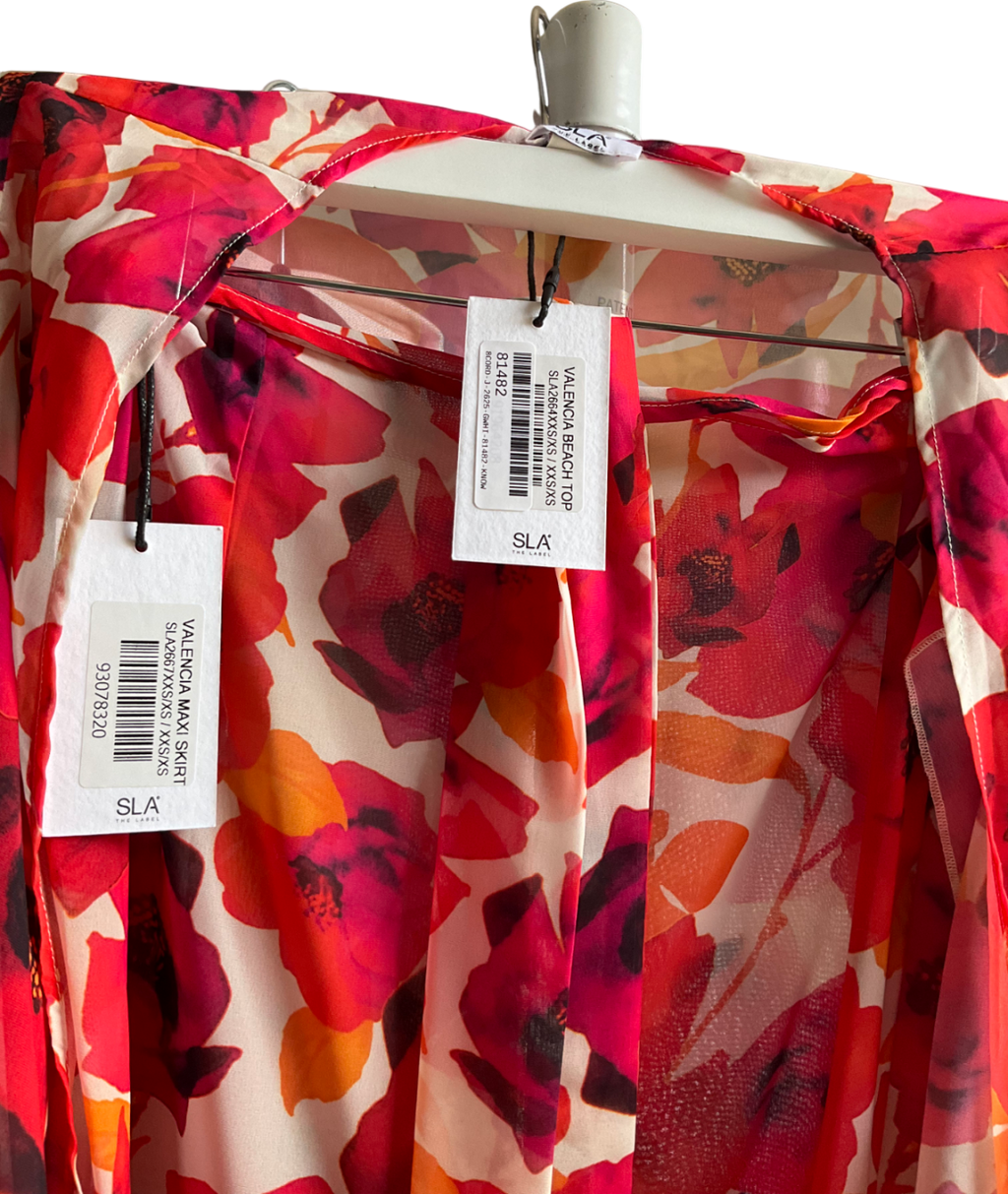 SLA the label Pink Valencia Beach Top And Maxi Skirt UK XXS-XS