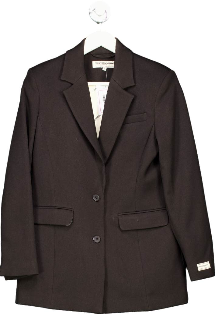 TheGivingMovement Black Sustainable Blazer UK S