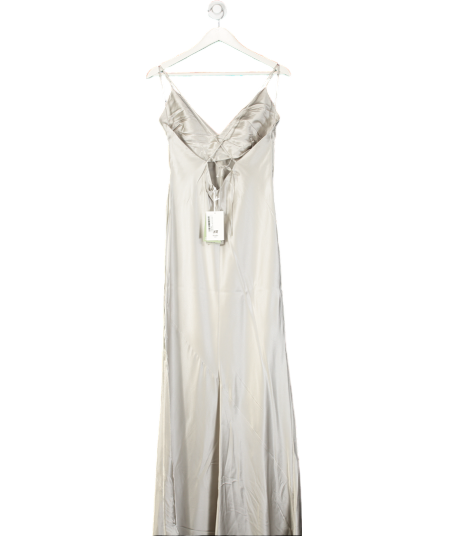 H&M Grey Studio Collection Silver 100% Organic Silk Slip Dress UK M