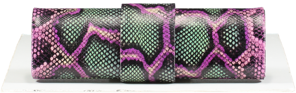 Baraboux Multicoloured Snake Effect Clutch Bag