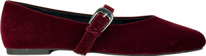 ASOS Red Leah Mary Jane Ballets In Burgundy Velvet UK 5 EU 38
