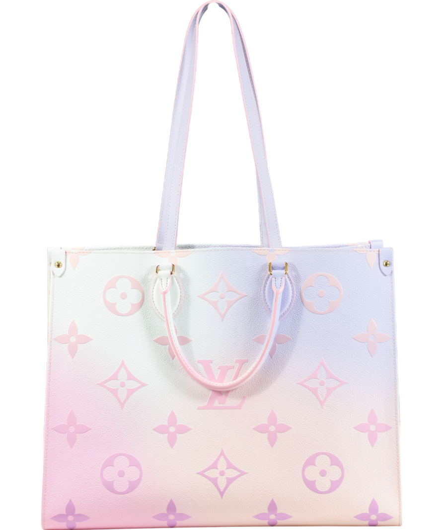 Louis Vuitton Ltd.Edition Onthego GM Sunrise Pastel Large Tote Bag with Shoulder Straps.