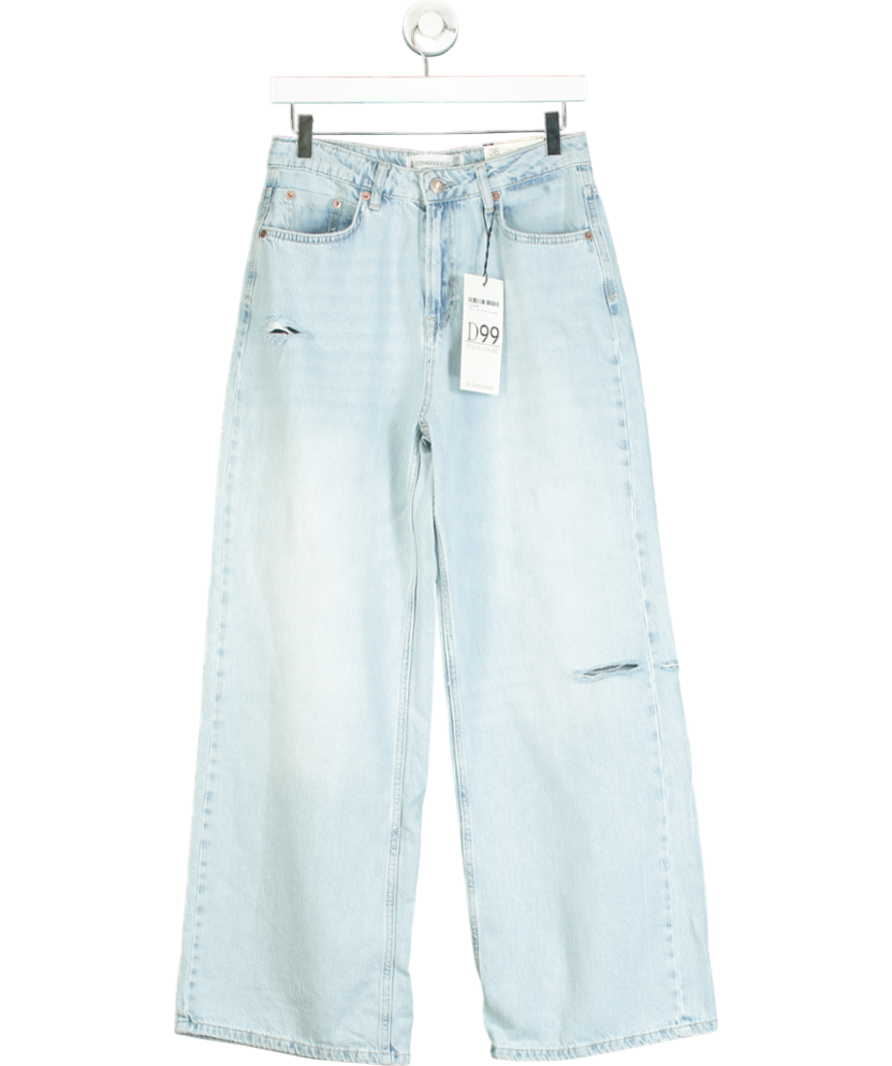 Stradivarius Blue D99 Loose Wide Leg Jeans UK 10