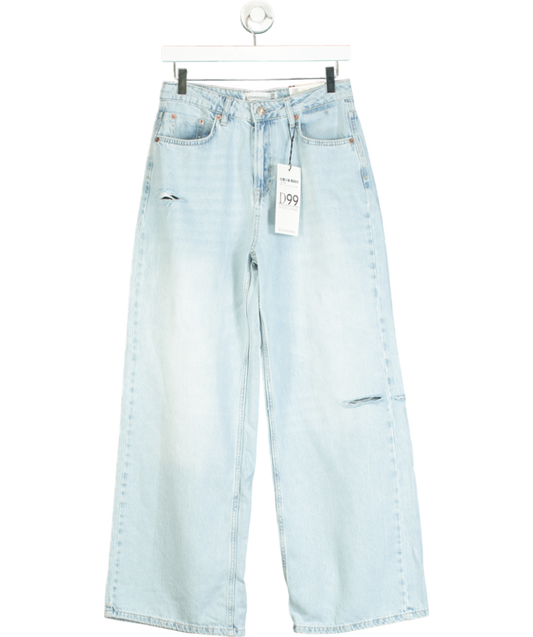 Stradivarius Blue D99 Loose Wide Leg Jeans UK 10