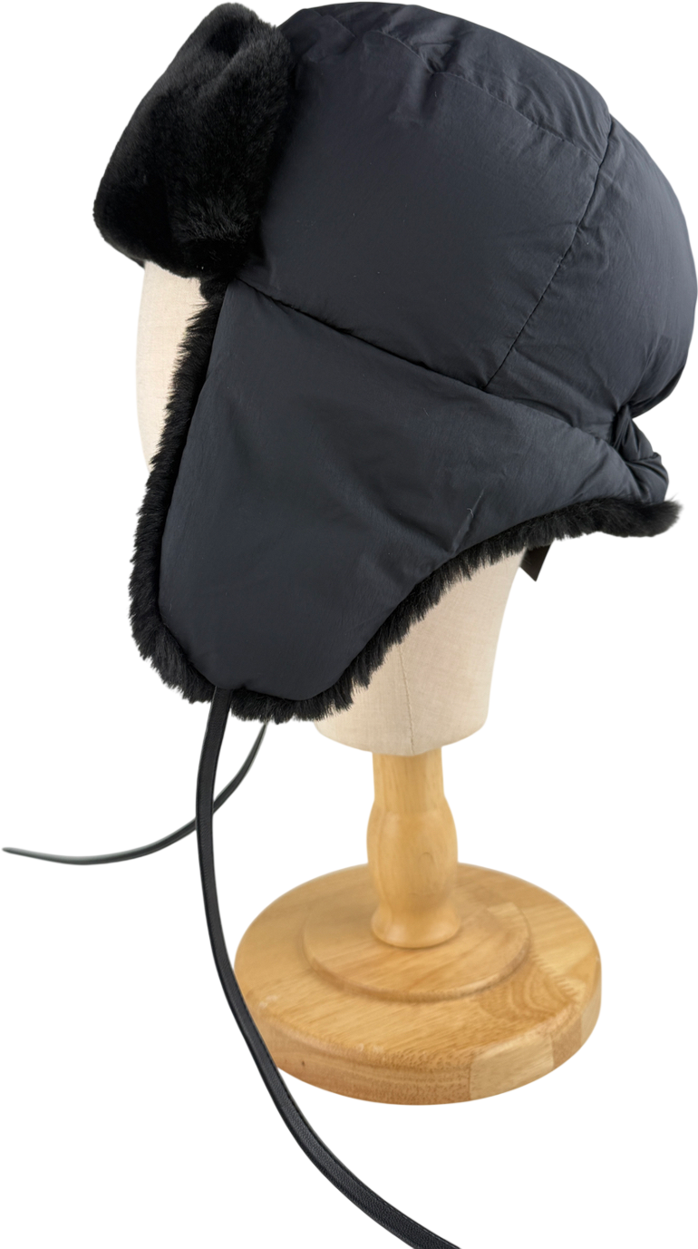 ARKET Black Faux Fur Trapper Hat