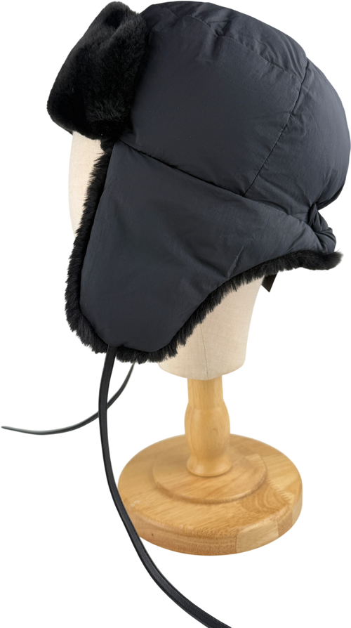 ARKET Black Faux Fur Trapper Hat