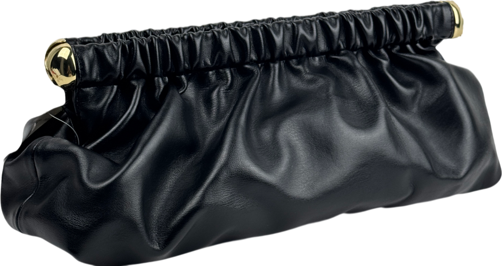 H&M Black / Gold East West Long Coated Clutch Bag One Size