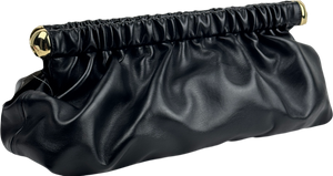 H&M Black / Gold East West Long Coated Clutch Bag One Size