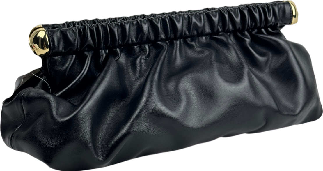 H&M Black / Gold East West Long Coated Clutch Bag One Size