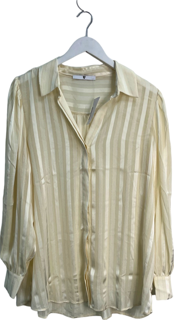 V by Very Cream Striped Long Sleeve Blouse UK 20