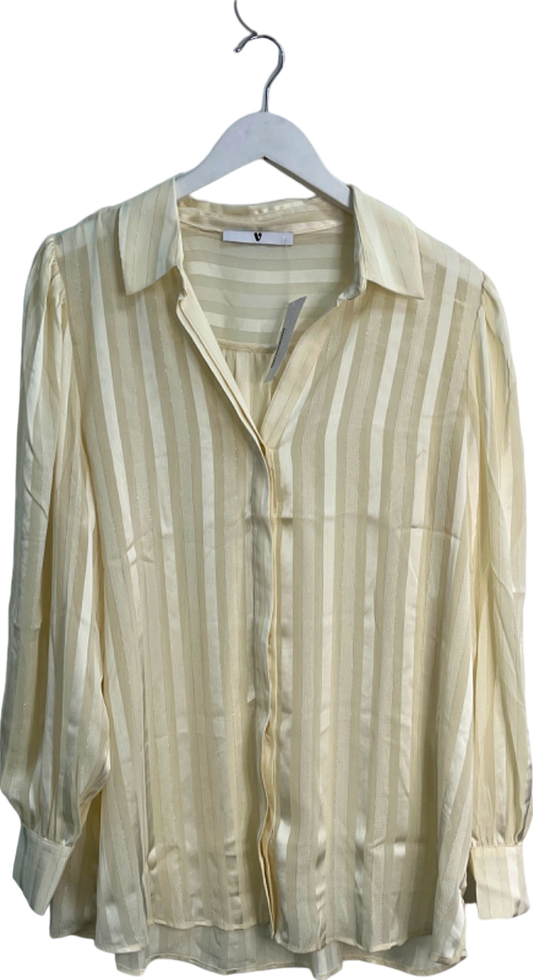 V by Very Cream Striped Long Sleeve Blouse UK 20