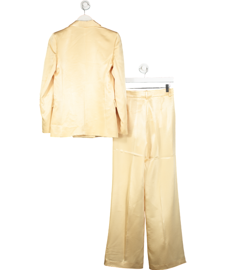 MANGO Butter Yellow Satin 2-piece Suit Uk Xs/ UK 6