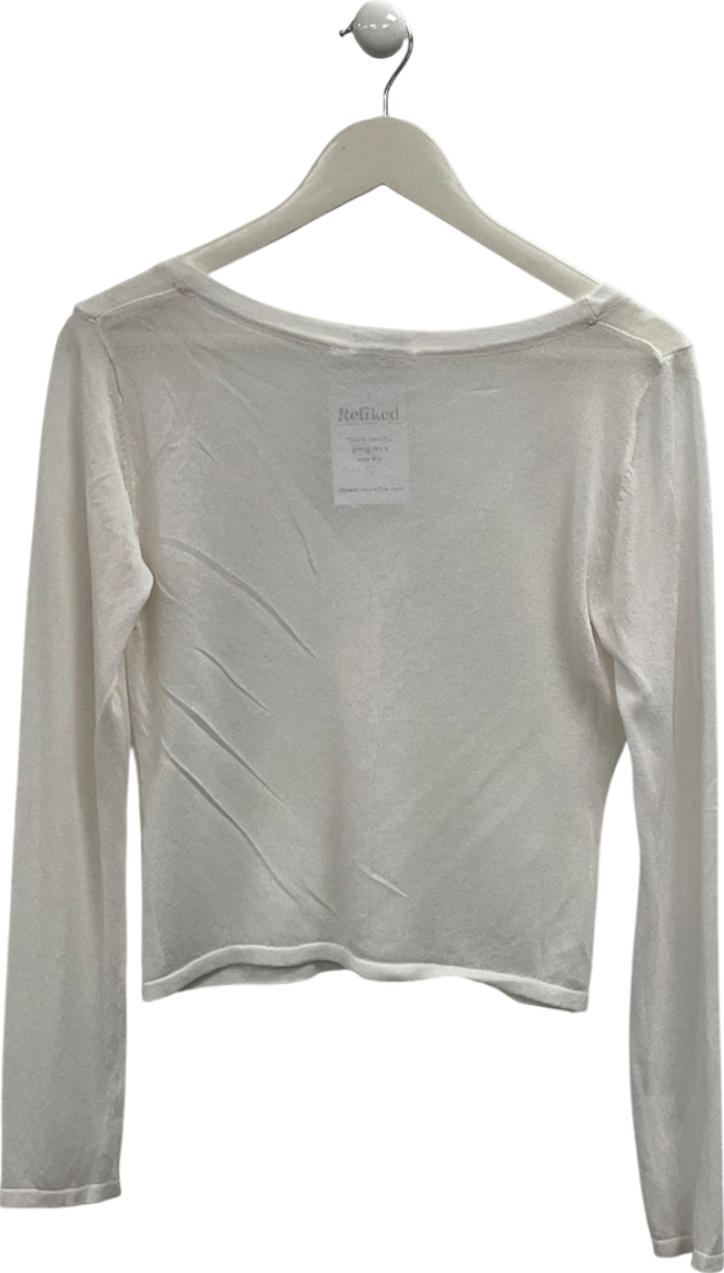 Lounge White Fine Knit Cardigan UK M