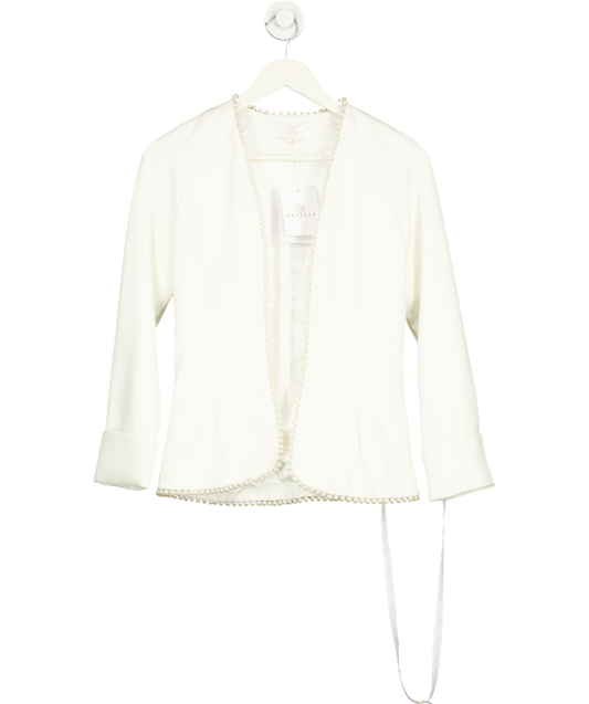 Aavelle White Pearl Trim Jacket UK XS