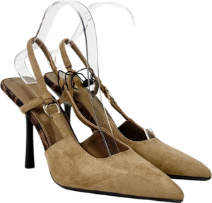 River Island Brown Beige Slingback Court Heels UK 4 EU 37